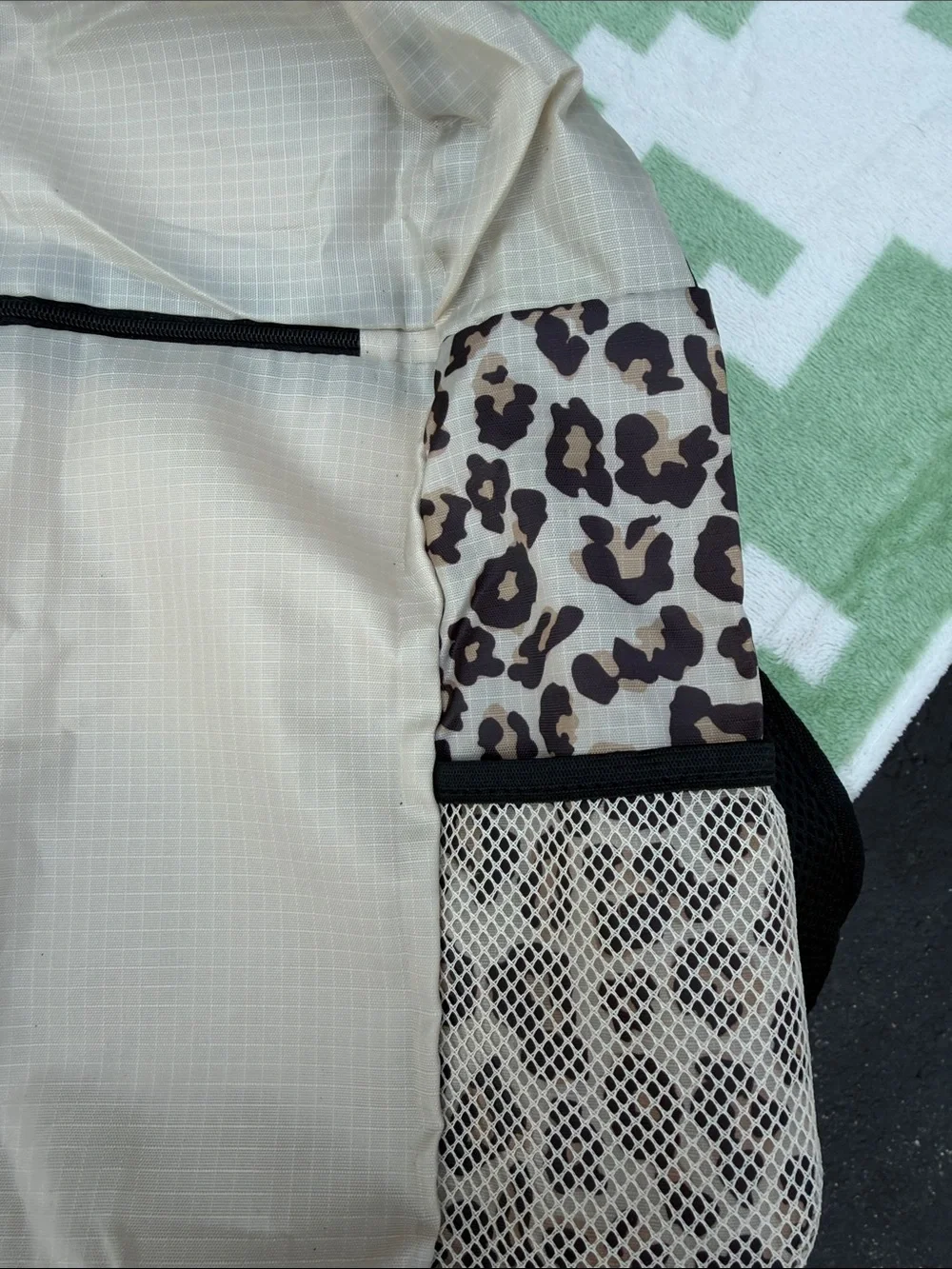 APL Beige Backpack with Leopard Accent